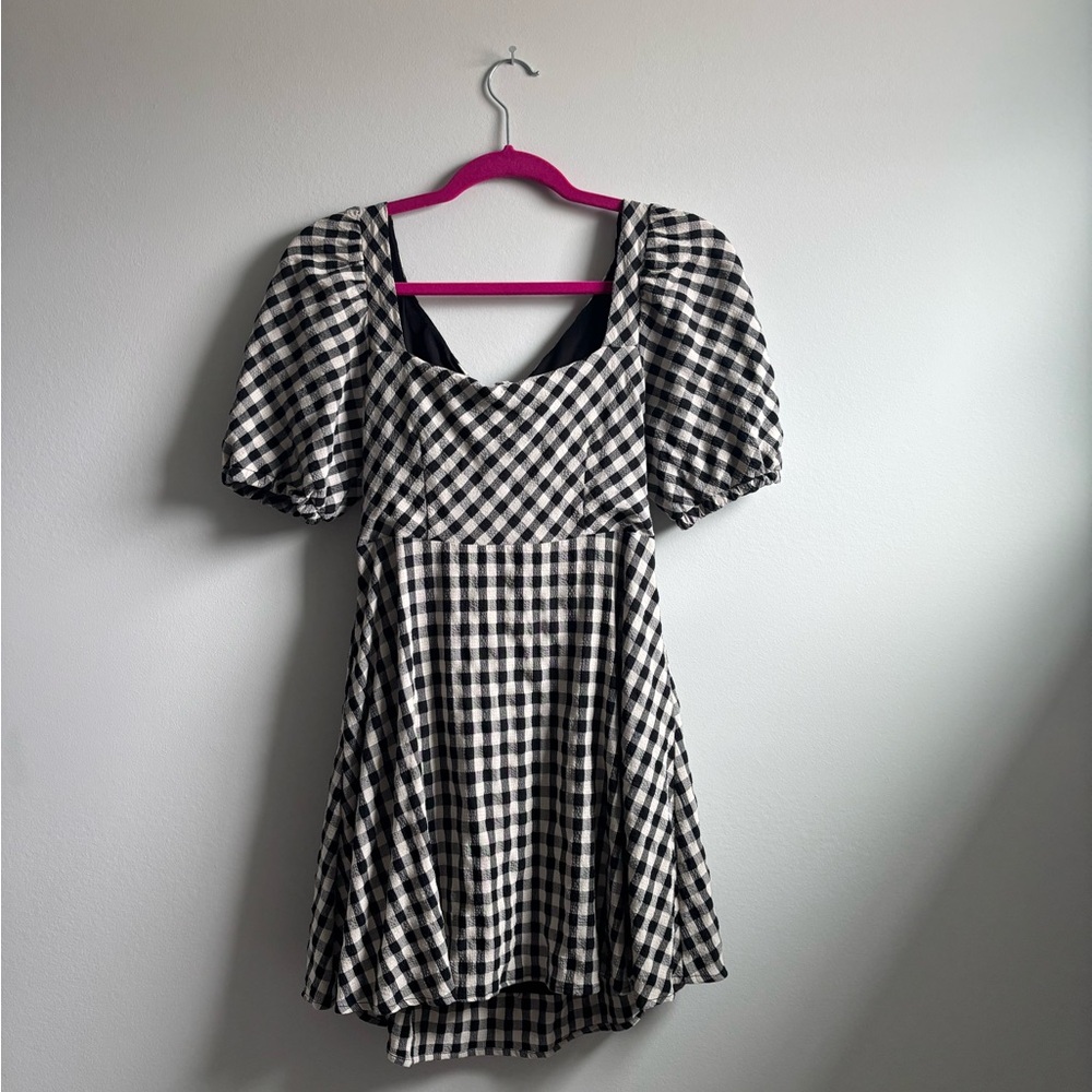 Lizard Thicket Black and White Ruffled A-line Sundress